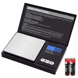 Digital Pocket Scale 200gx0.01g, Has Backlight and Tare Functions, Perfect for Jewelry, Powder, Herbs, Coins and Spices, Includes 2 AAA Batteries