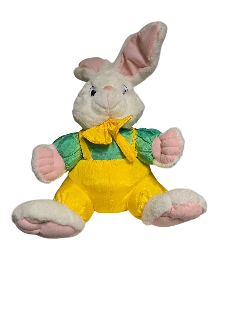 vintage nylon overalls 17" Easter Bunny yellow and green