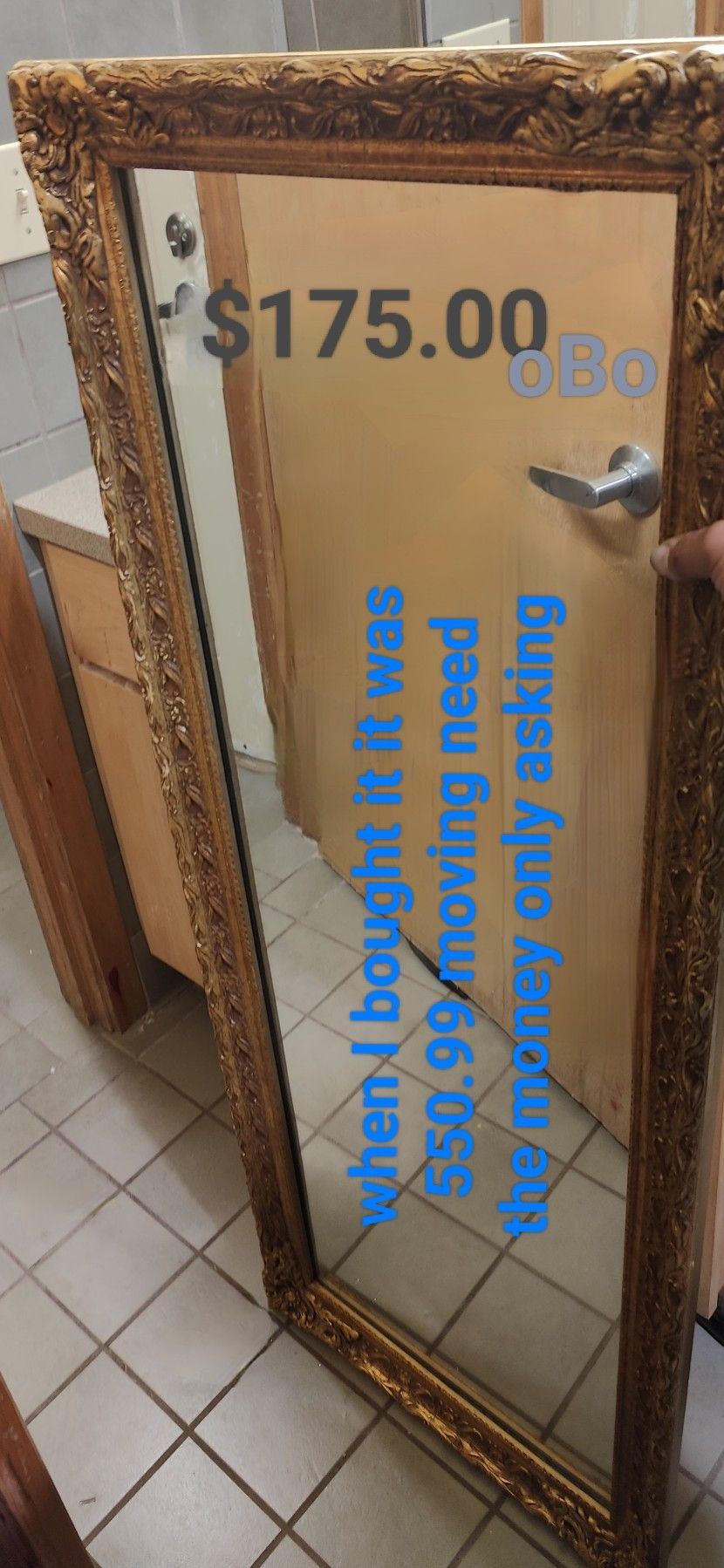 Gold Trim Full Body Mirror.