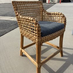 Rattan Counter-Height Armchair – Coastal Style