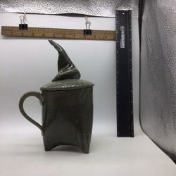 Hand Crafted 🖤 Ceramic Witches Hat Mug W/ Removable Lid 🖤 
