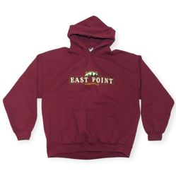 Gildan Y2K Discover East Point PEl Deep Red Hoodie Sweatshirt Unisex XL