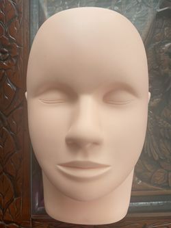 Reusable Lash Mannequin Head With Embedded Layered Eyelashes, For Lash Extension And Permanent Makeup Practice, With Reusable Multi-Layered Lashes - E