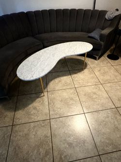 Large Marble Coffee Table 5ft with Gold legs