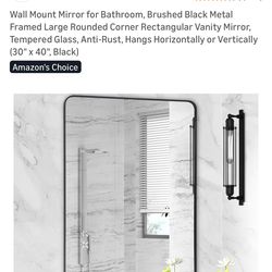 Bathroom Mirror Black