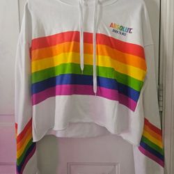 Rainbow on white Absolut hoody