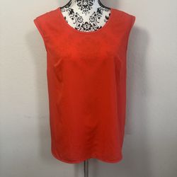 Merona Women’s Sleeveless Top Blouse Size M Medium Orange Lightweight