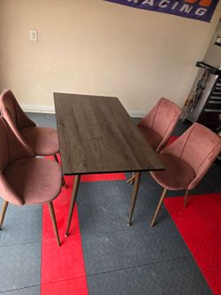 Space saving table and chair set