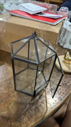 Glass bird Clcage decor