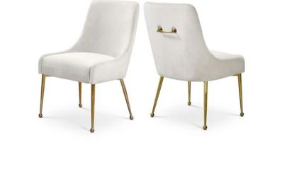 Brand new two piece wingback chairs accent chairs brand new in the box beige chairs Ivory chairs white chairs with gold legs chair with gold legs bran