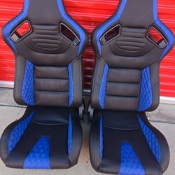 Set Of black Recliner Racing Seat with slider no bracket for the car