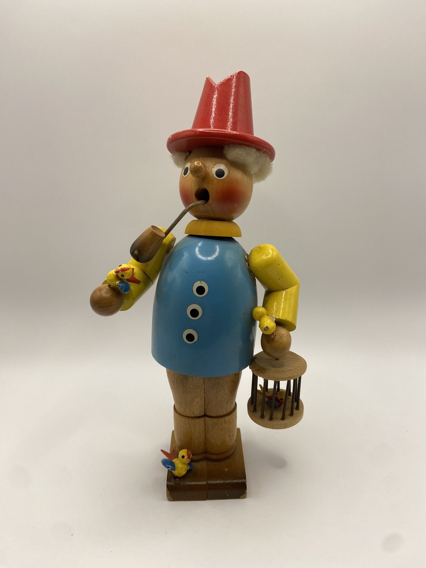 Vintage German Folk Art Smoking Figurine 