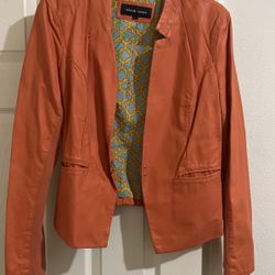 Orange Leather Jacket 