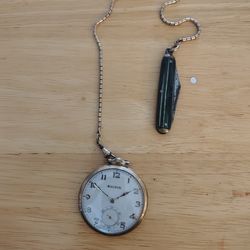 Bulova pocket watch with knife