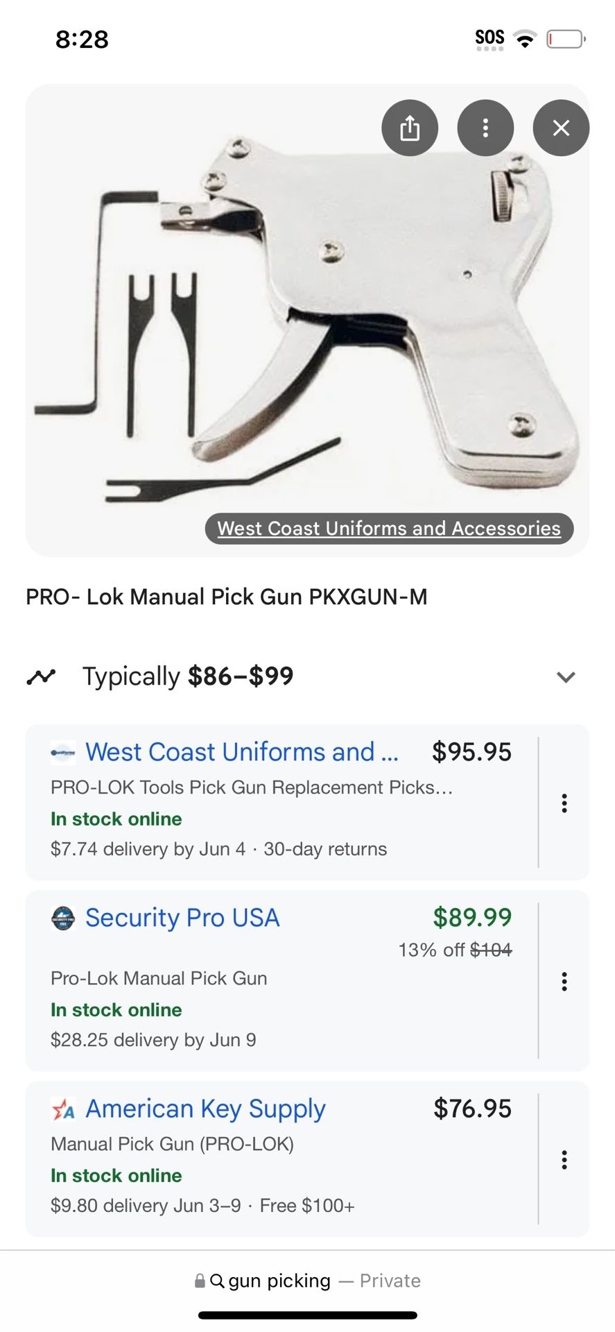 Pro lock pick Gun