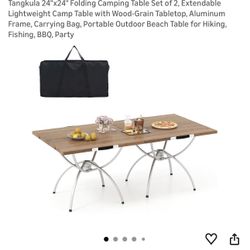  24"x24" Folding Camping Table Set of 2