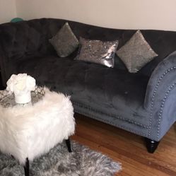 Grey Tufted Sofa 