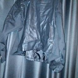 Plus Size Black Leather Jacket Women OBO