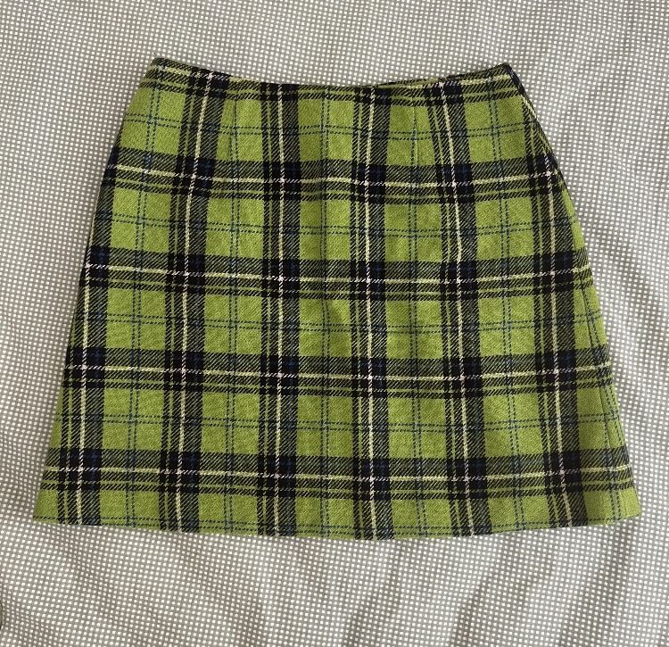 Vintage Express Green Plaid Skirt