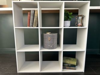 White Cubed Storage Media Cubbie/Bookshelf