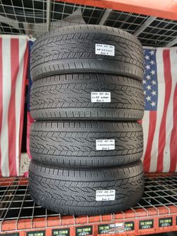 ✔️ Set of 4 Used Tires P255/55R20 CONTINENTAL CROSSCONTACT LX SPORT P255/55R20 ALL SEASON TOURING SUV 255 55 20