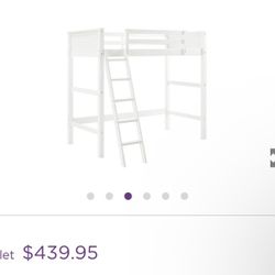 (Twin) Wooden White loft bed 