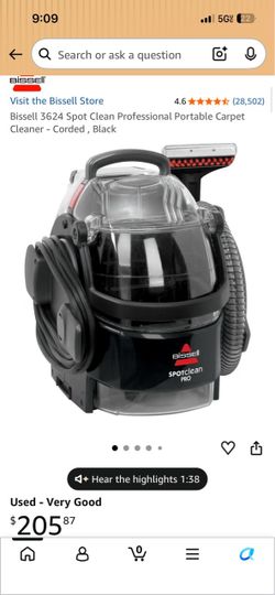 Bissell Spotclean Pro Portable Deep Cleaner; Model #3624