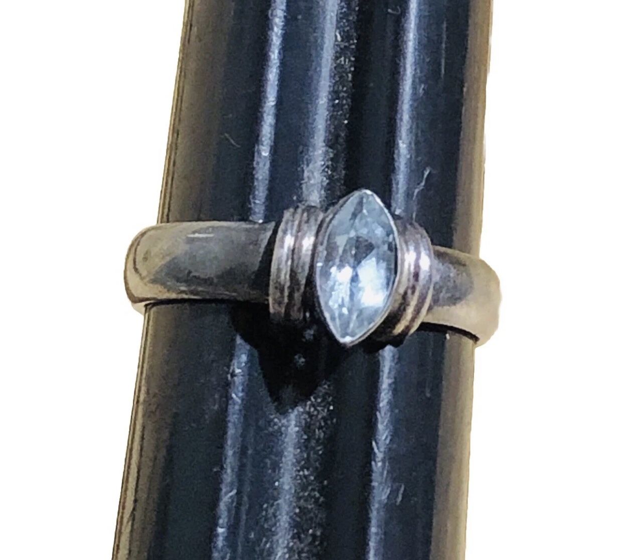 Marquis Cut Aquamarine Set In Solid 925 Silver Size 8.5