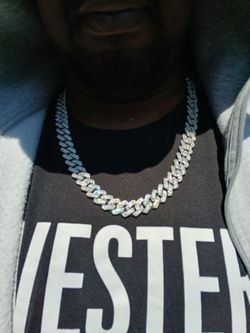 Stainless Steel iced out cuban link chain  12mm 22 inches
