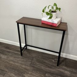 Narrow Console Table Entry Way Small Brown 