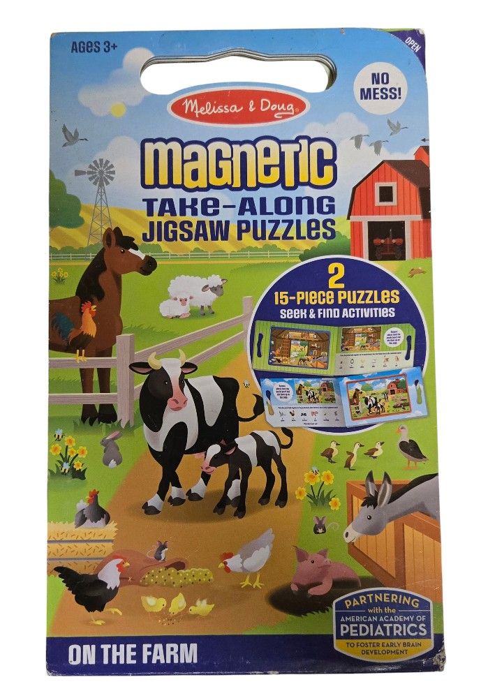 magnetic jigsaw portable children's farm puzzle Melissa & Doug unused