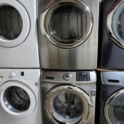 Samsung Front Loading Washer And Stackable Gas Dryer Set 