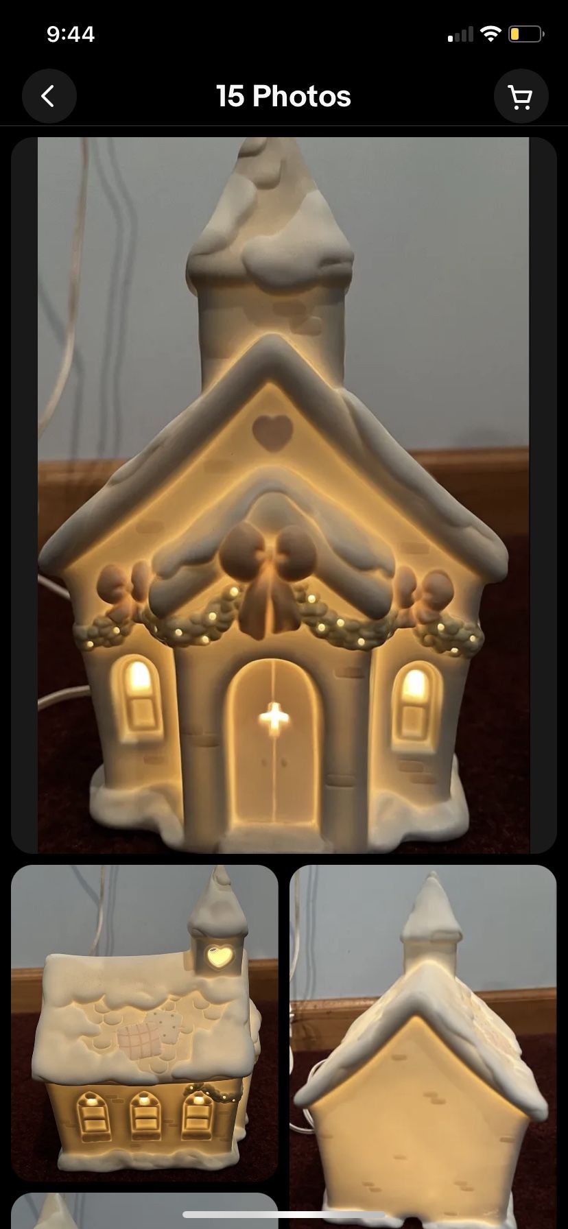 1992 Precious Moments Sugar Town Church Night Light Chapel