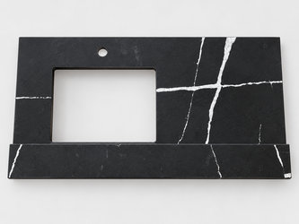 ✨ CLEARANCE SALE: 42″ Pure Marquina quartz black vanity top! ✨