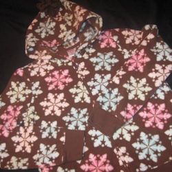 Gymboree Girls 10-12 Winter Ballerina Brown Snowflake Fleece Jacket