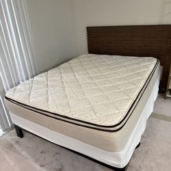 Queen Mattress., Box spring, And Frame 