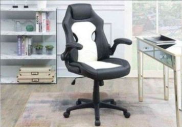 🔥new inbox🔥 Daesar Office Chair Upholstered 1Pc Comfort Chair Relax Gaming Office Chair Work Black and White Color