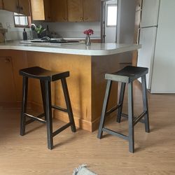  Set Of Black Bar Stools