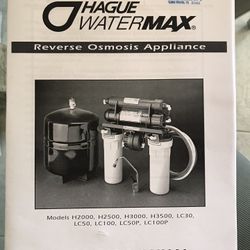 Hague WaterMax Reverse Osmosis Appliance Owners Manual