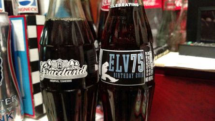 Elvis 75th celebration and Graceland coke bottles