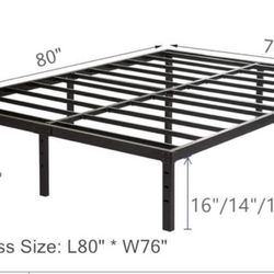 Metal King Bed Frame Black 
