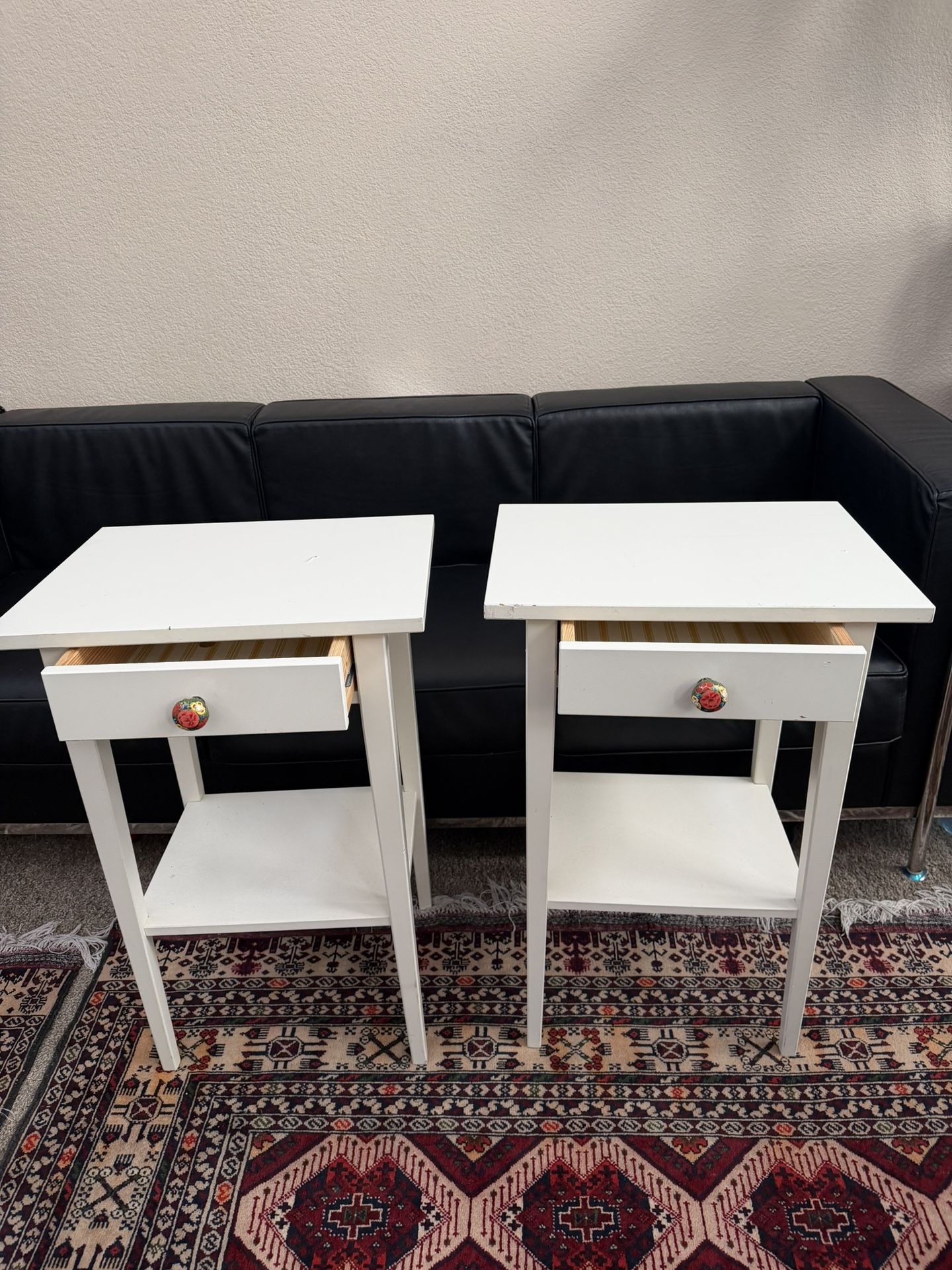 Two Beautiful White Nightstand With Drawer
