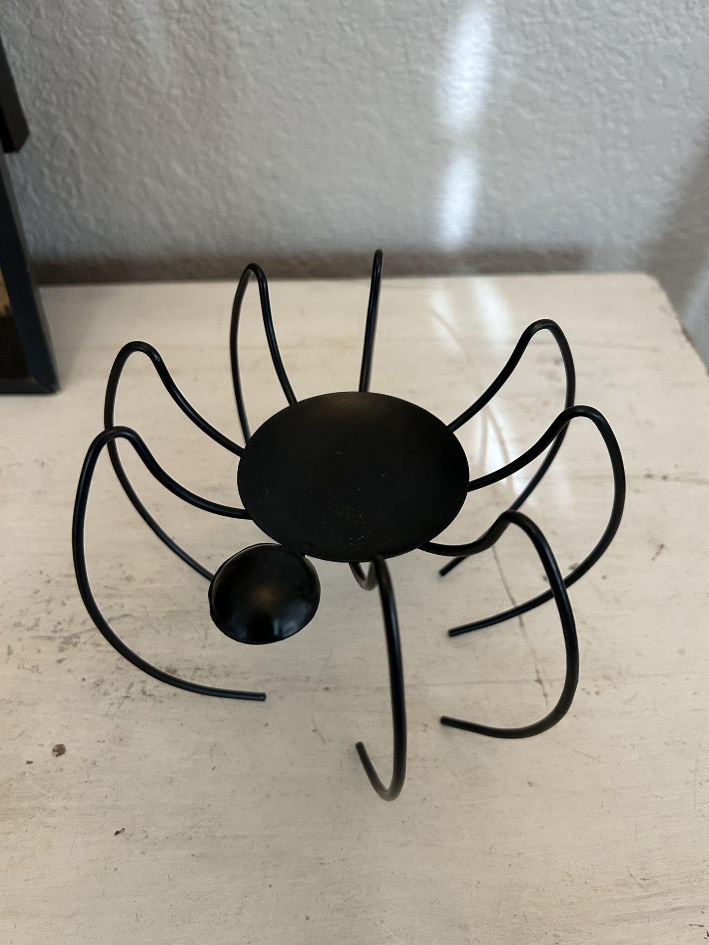 Black Metal Spider Candle Holder