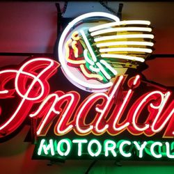 Indian motorcycles neon sign