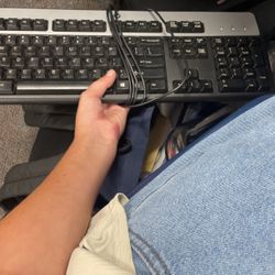 Old Keyboard With Stands On Back