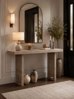 Table Console Table for Entryway Narrow Console Table Wood Sofa Tables Long Behind The Couch Table for Hallway Living Room, Accent Furniture Foyer 59"