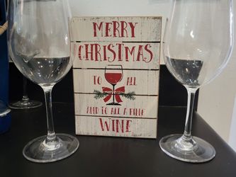 5x7 Distressed Wood Christmas Wine Sign🍷