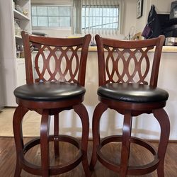 4x Set of Leather Bar Stools (EXCELLENT CONDITION)