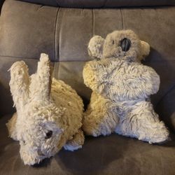 Rare Vintage Folkmanis Puppet Folktails Brown Koala & Rabbit 15" Furry Folk