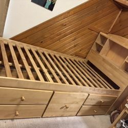 Twin Bookcase Headboard Bed With Storage